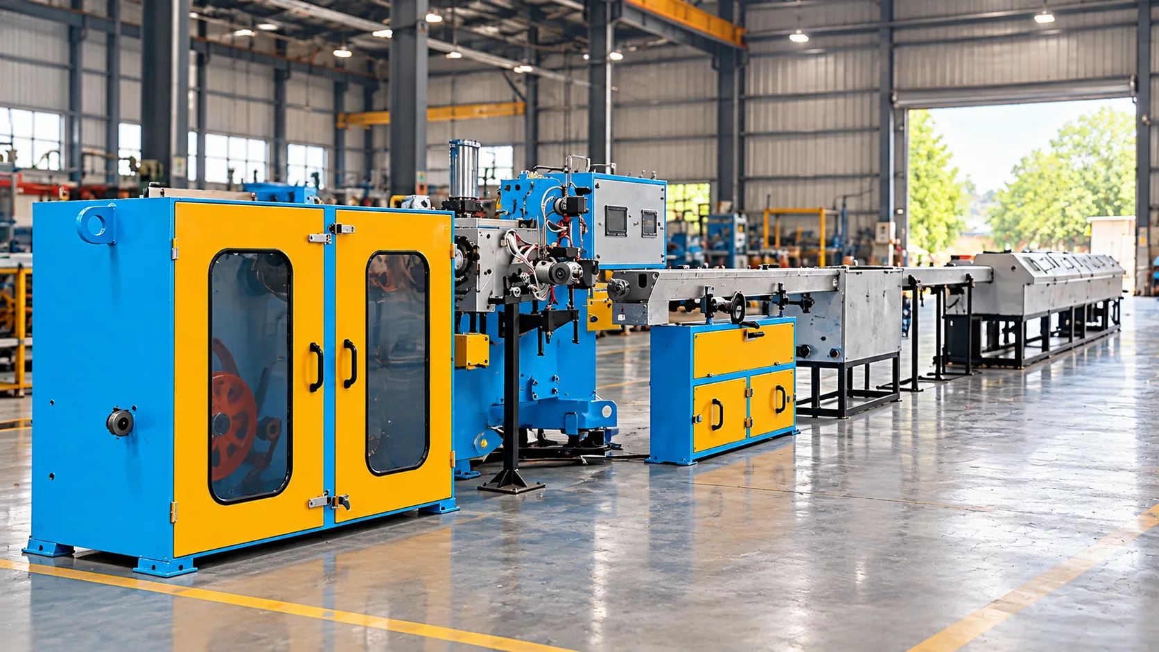 Industrial cable extrusion line